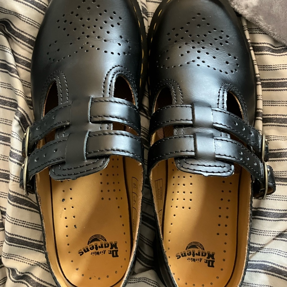 Dr. Martens Black Leather Cutout Shoes